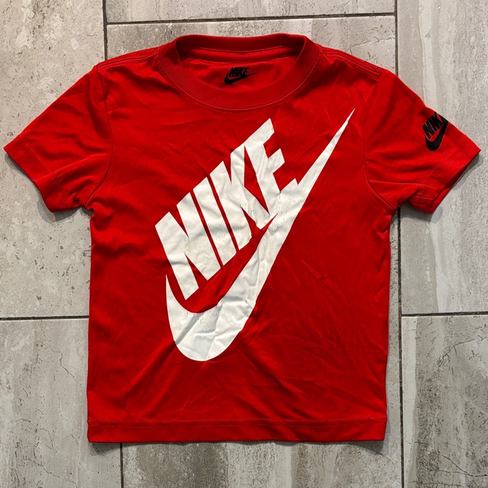 Nike Red Short Sleeve Tee with White Swoosh Logo
